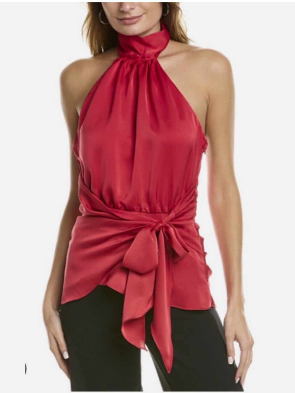 Ramy Brook Daphne Halter Top in Rouge Red